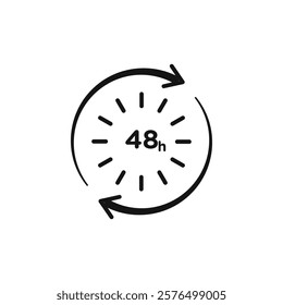 48 Hr Simple thin line flat symbol