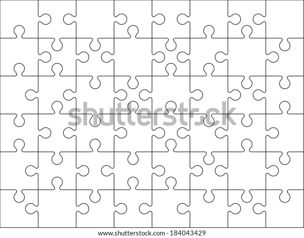 48 Jigsaw Puzzle Blank Template Cutting Stock Vector Royalty Free