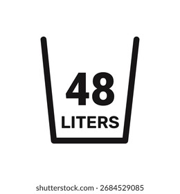 48 litros de Vector Icon líquido de Vector de medida de fondo blanco