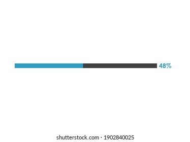 48% loading icon, 48% Progress bar vector illustration