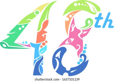 48 logo colorful trend vector