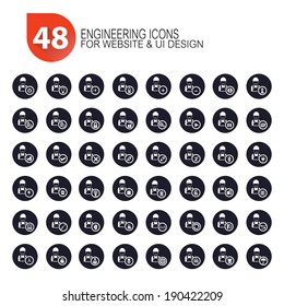 48 Medical icon set,dark version,vector
