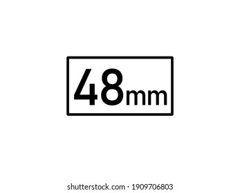 48 millimeters icon vector illustration, 48 mm size
