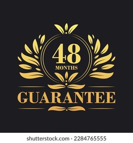 Vector de logotipo de garantía de 48 meses, símbolo de signo de garantía de 48 meses