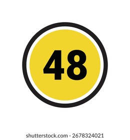Icono de número 48 Vector de diseño de contorno símbolo o ilustración