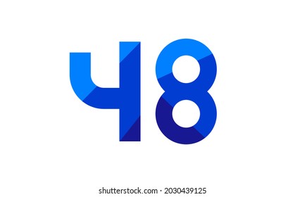 Logo 48 de color azul plano moderno