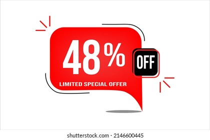 48% off limited offer. White and red banner with clearance details.