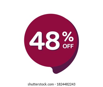 48% OFF Sale Discount Banner, Discount offer price label, 48% Discount Sticker