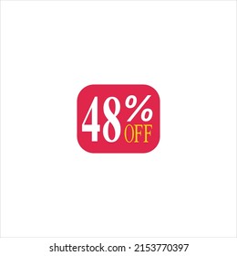 48 offer tag discount vector icon stamp on a white background