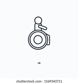 48 outline icon. Simple linear element illustration. Isolated line 48 icon on white background. Thin stroke sign can be used for web, mobile and UI.