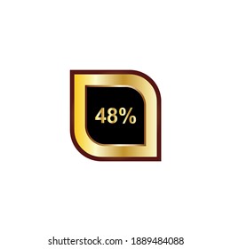 Diseño vectorial de signo de 48 por ciento con color gradiente dorado