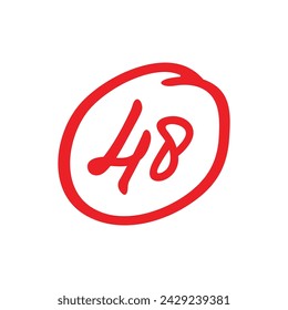 48 points exam result illustration, forty eight points test score