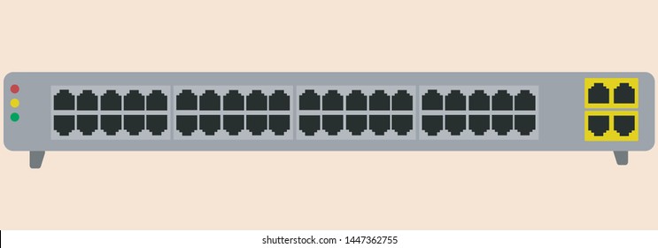 vector de concepto Ethernet de red de 48 puertos
