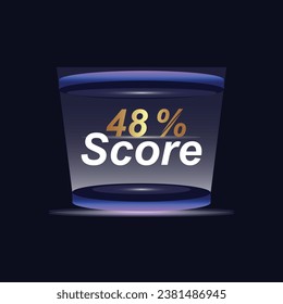 48% Score Sign Designed to catch the  and illustration  combination in blue Vector illustration background design.