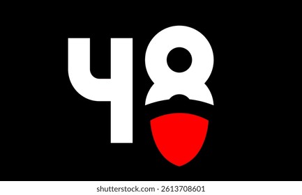 48 Shield Red Modern Simple Protect Logo
