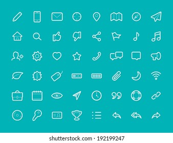 48 Thin Icons Set v1