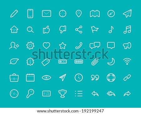 48 Thin Icons Set v1