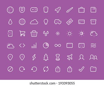 48 Thin Icons Set v2