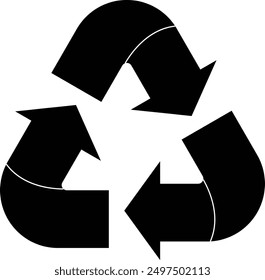 48. Trash icon. Recycle icon black silhouette. recycle symbol design on Vector illustration.