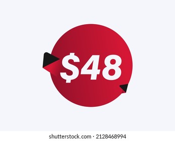 $48 USD sticker vector illustration