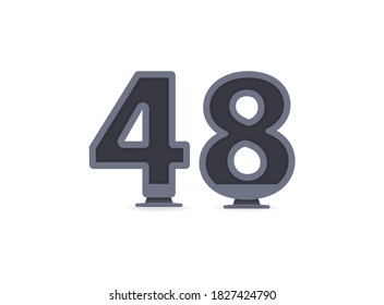 48 vector number design. For logo, brand label, design elements, corporate identity, application etc. İsolated vector illustration          