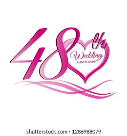 48 wedding anniversary graphics logo