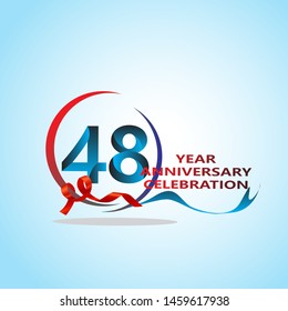 48 Year Anniversary celebration Vector Template Design Illustration