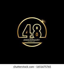 48 Year Anniversary celebration Vector Template Design Illustration