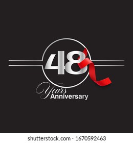 48 Year Anniversary celebration Vector Template Design Illustration