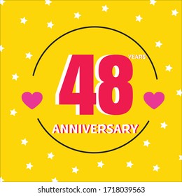 48 year anniversary celebration, vector design for celebrations, invitation cards and greeting cards