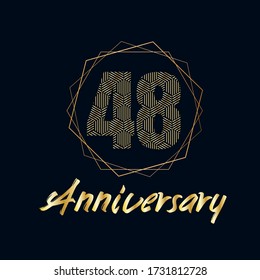 48 year anniversary celebration, vector design for celebrations, invitation cards and greeting cards