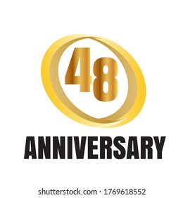 48 year anniversary celebration, vector design for celebrations, invitation cards and greeting cards