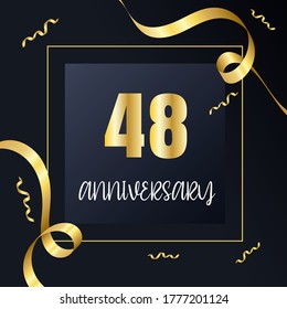 48 year anniversary celebration, vector design for celebrations, invitation cards and greeting cards