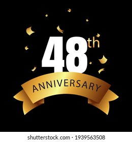 48 year anniversary celebration, vector design for celebrations, invitation cards and greeting cards