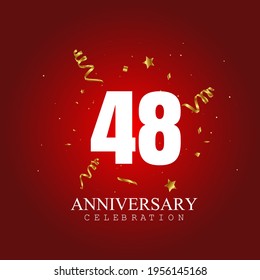 48 year anniversary celebration, vector design for celebrations, invitation cards and greeting cards