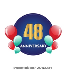 48 year anniversary celebration, vector design for celebrations, invitation cards and greeting cards
