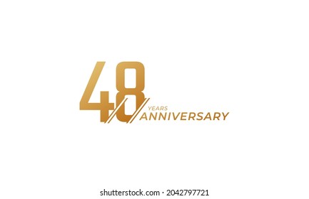 48 Year Anniversary Celebration Vector. Happy Anniversary Greeting Celebrates Template Design Illustration