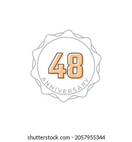 48-jährige Jubiläumsfeier Vektor Badge. Gruß zum Jubiläum feiert Vorlagendesign-Illustration