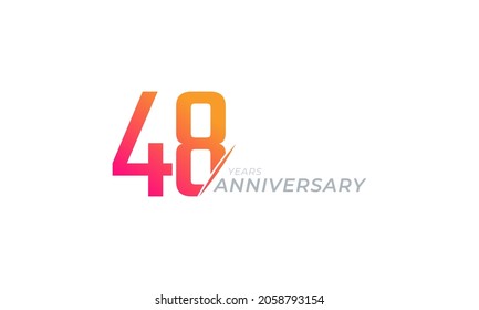 Vector de celebración del 48 Aniversario. Feliz Aniversario Saludo Celebra la Ilustración de Diseño de Plantilla