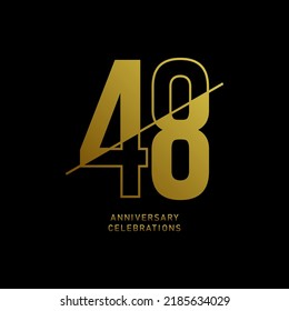 48 year anniversary design template. vector template illustration