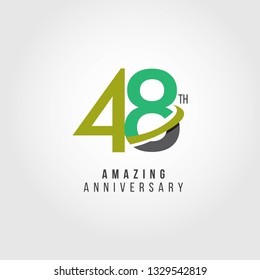 48 Year Anniversary Vector Template Design Illustration
