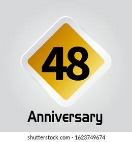 48 Year Anniversary Vector Template Design Illustration
