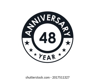 48 years anniversary badge vector design