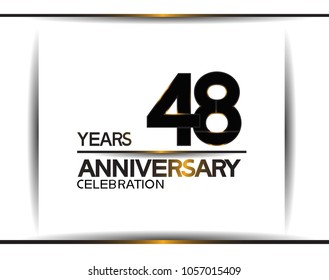 48 years anniversary black color simple design isolated on white background for celebration