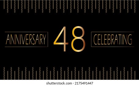 48 Years Anniversary Celebrating Birthday Celebration Stock Vector ...