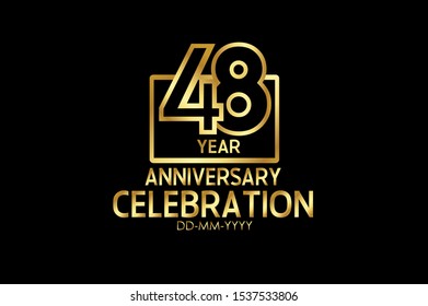 48 Years Anniversary Celebration Block Design Stock Vector (Royalty ...