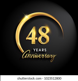 48 Years Anniversary Celebration Anniversary Logo Stock Vector (Royalty ...