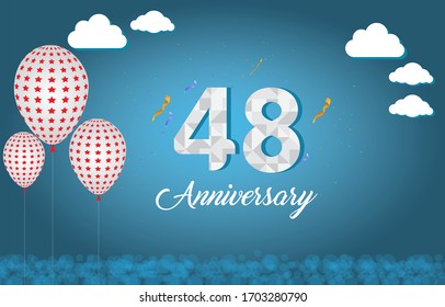 48 years anniversary celebration logo vector template design illustration