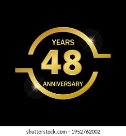 48 years anniversary celebration logo vector template design illustration