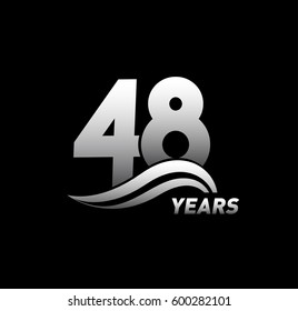 48 Years Anniversary Celebration logo Design. black and white color